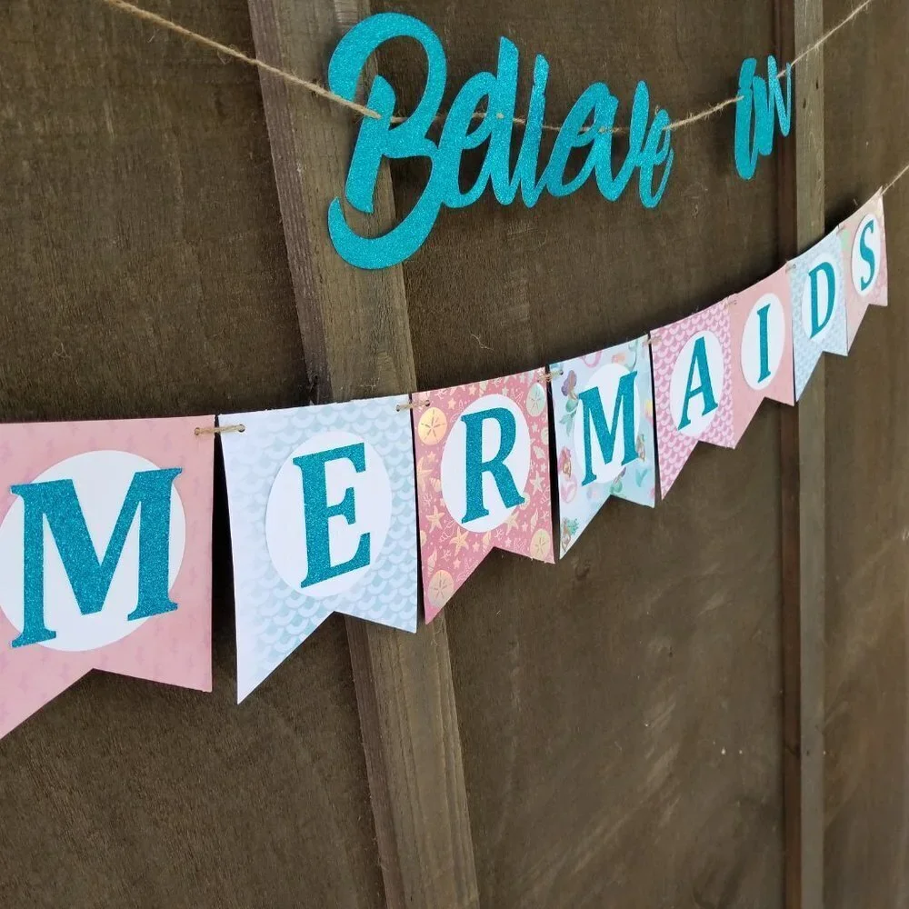 Mermaid Theme Party | Believe in Mermaids Banner